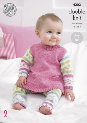 Tunic, Cardigan and Leggings in King Cole Cherish DK & Cherished DK - 4203 - Downloadable PDF