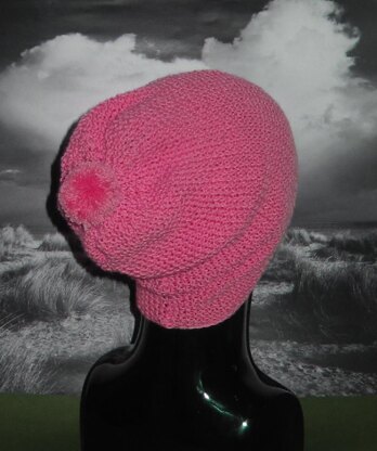 Moss Stitch (Seed Stitch) Bobble Slouch Hat