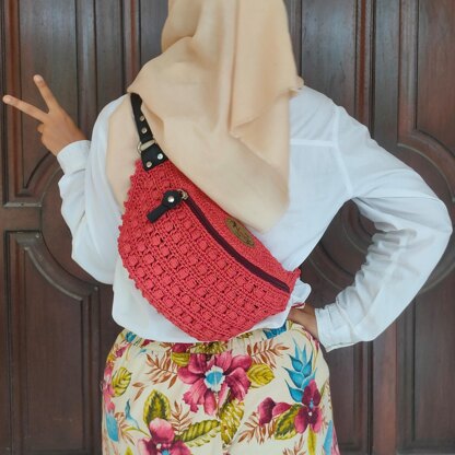 Candy Block Puffy Small Hip Bag