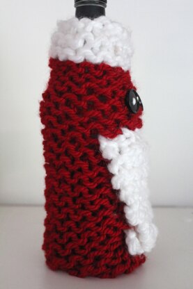 Knitted Santa Bottle Holder