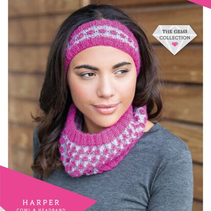 Harper Cowl & Headband in West Yorkshire Spinners Wensleydale Gems Hanks - WYS90994 - Downloadable PDF