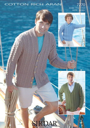 Sweaters & Cardigan in Sirdar Cotton Rich Aran - 7270 - Downloadable PDF