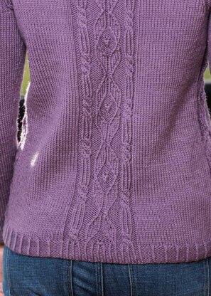 Top-Down Cable and Diamond Pullover #189