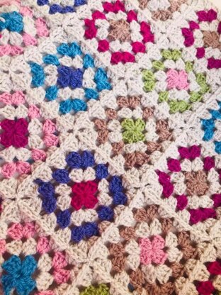 Patchwork Granny Square Crochet  Blanket