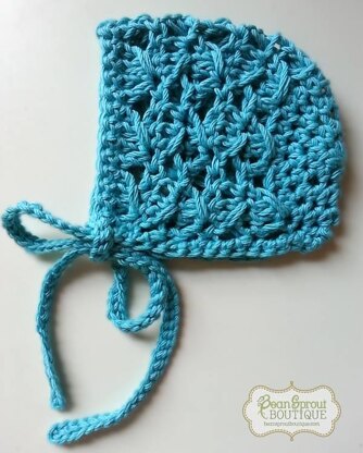 Diagonal Spike Stitch Baby Bonnet