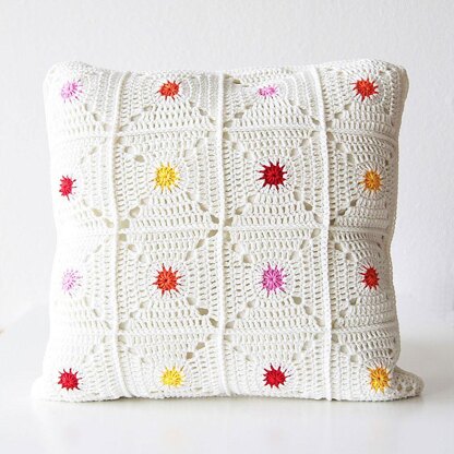crochet granny square pillow