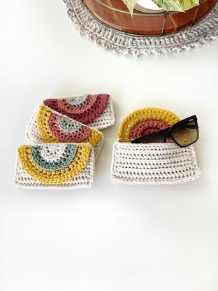 Rainbow Crochet Glasses Case 093