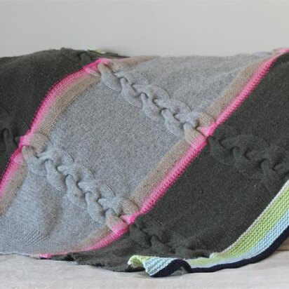 Stripes and Cables Afghan - knitting pattern