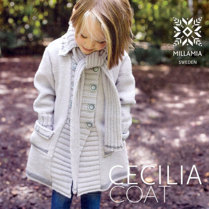 "Girls' Cecilia Coat" - Coat Knitting Pattern For Girls - Coat Knitting Pattern For Girls in MillaMia Merino Wool