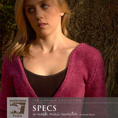 Specs V-Neck Mini-Sweater in Juniper Moon Moonshine - Downloadable PDF