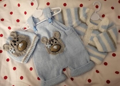 Grayson Tatty Bear Romper, Cardi and Hat 0-3mths