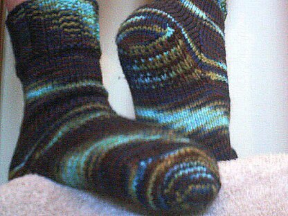 Anacapa Bottom Flappers (Toe-up Socks 2 on 2 circs)