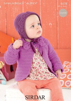 Coat and Bonnet in Sirdar Snuggly 4 Ply 50g - 4478 - Downloadable PDF