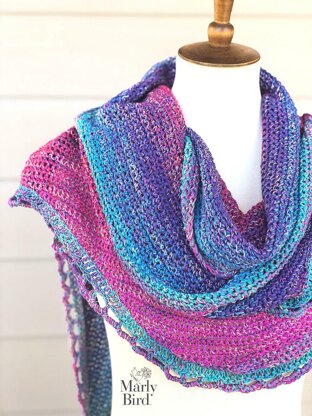 Rainbow Sprinkles Crescent Shawl