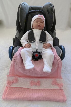 Buttons & Bows Baby Car Seat Blanket