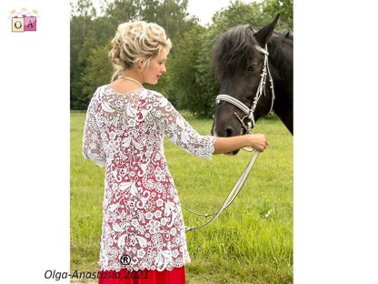 White wedding lace cardigan "Svetlana"