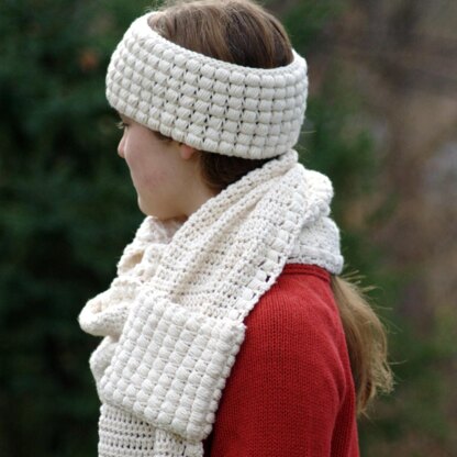 Gathered Buds Scarf and Ear Warmer Collection