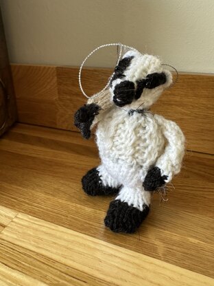 Mini Badger Playing Cricket - Ferrero Rocher/Lindor Chocolate Cover/Stuffed Toy/Hanging Ornament