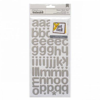 American Crafts Thickers Cinnamon Alphabet Chipboard Silver Foil (119 Piece)