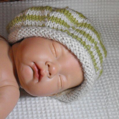 BABY STRIPEY ROLL BRIM TAM SLOUCH KNITTING PATTERN - MADMONKEYKNITS