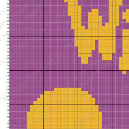 Winnie The Pooh Blanket 90x90 Squares C2C CROCHET PATTERN Afghan Cartoon Purple Baby Throw