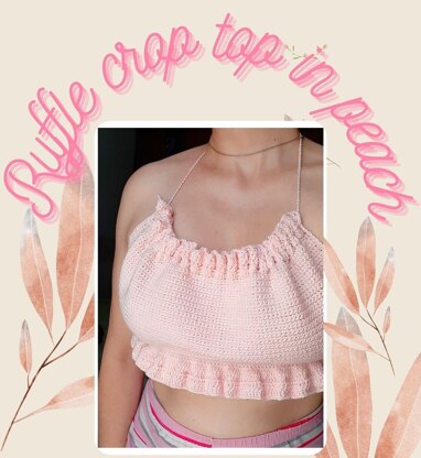 Ruffle Crop Top in peach