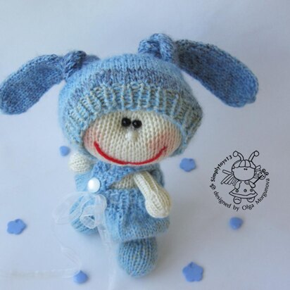 Pebble doll blue Bunny