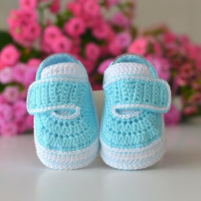Blue Velcro baby sneakers
