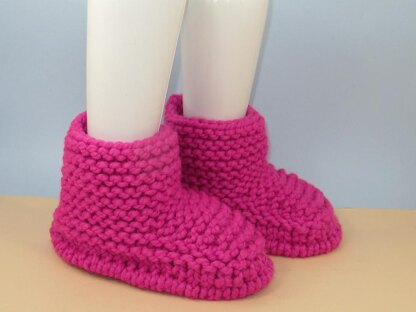 Super Chunky Simple Garter Stitch Ankle Boots