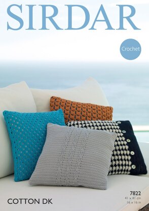 Cushions in Sirdar Cotton DK - 7822- Downloadable PDF