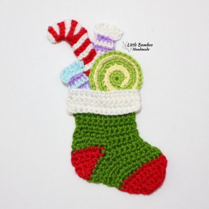 Candy Filled Christmas Stocking Applique