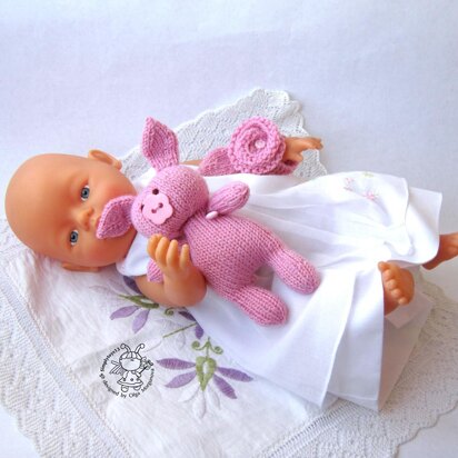 Toy for sleep. Piggy for small babies - knitting pattern