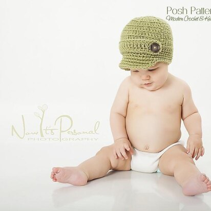 Sideways Ribbed Crochet Newsboy Hat Pattern 166