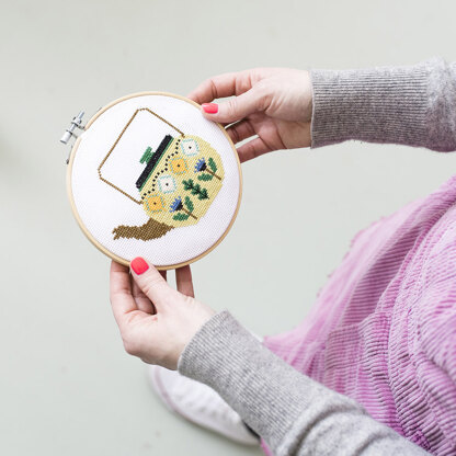 Cotton Clara Brie Harrison Teapot Cross Stitch Kit - 16cm 