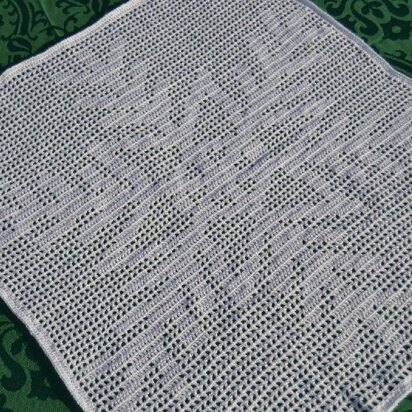 Let It Snow- filet crochet tabletop center piece