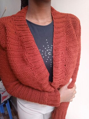 Crochet bomber cardigan