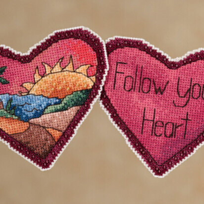Mill Hill Follow Your Heart Cross Stitch Kit - 3.25in x 3in