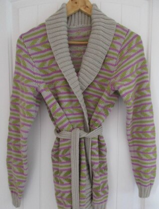 Chevron Belted Cardigan