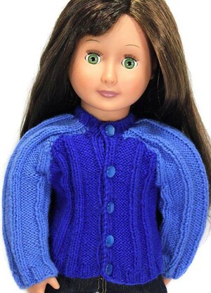 Saddle Sleeve Cardigan - 18" Dolls