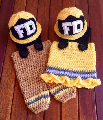 Baby Firemen Hat, Pant Skirt - Frankie Set
