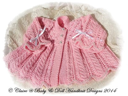 ‘Pearly Princess’ knitting pattern for 16-22” doll/newborn/0-3m baby