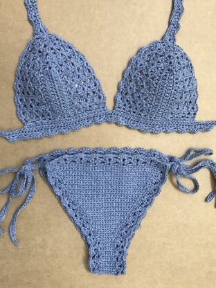 Lace bikini bralette top and bottoms