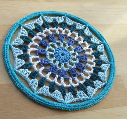 Blue Mandala 6 inch/15 cm Crochet PDF Pattern