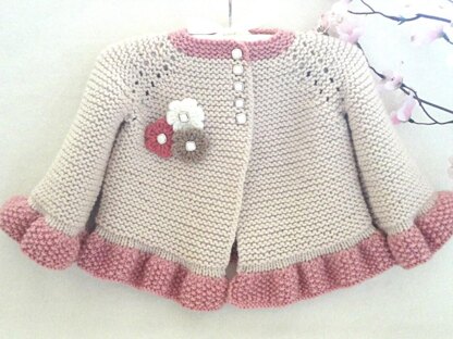 Knitting Pattern Baby Girl Jacket Newborn Girl Coat Olivia