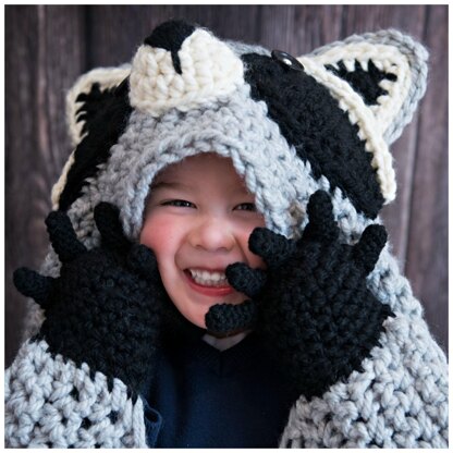 Hooded Woodland Racoon Blanket