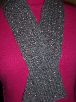 Charcoal Pearls cashmere scarf