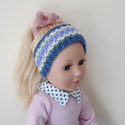 Moss Stripe Headband for Doll