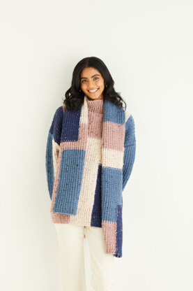 Sweater & Scarf in Hayfield Bonus Chunky Tweed - 10340 - Downloadable PDF
