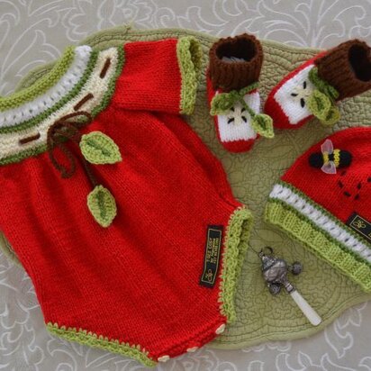 "Apple of Our Eye"  Baby Onsie / Romper Set