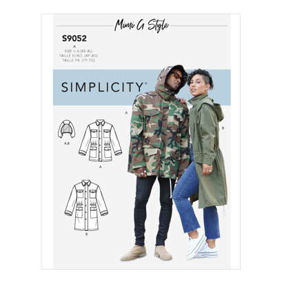 Simplicity Misses' Mens & Teen's Jacket & Hood S9052 - Sewing Pattern